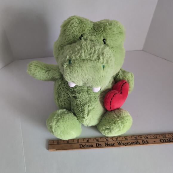 MTY International Green Alligator Plush Red Heart Stuffed Animal Gator - Picture 10 of 12